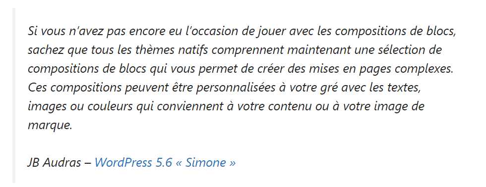 Exemple du bloc Citation
