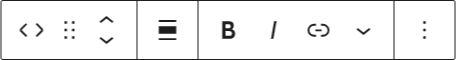 Capture d’écran de la barre d’outils du bloc Code