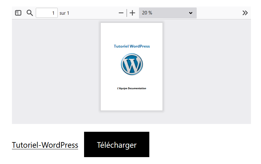 Bloc Fichier avec aperçu PDF