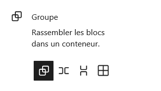 Transformation du bloc Groupe
