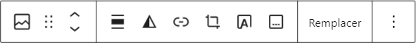 Barre d'outils du bloc Image