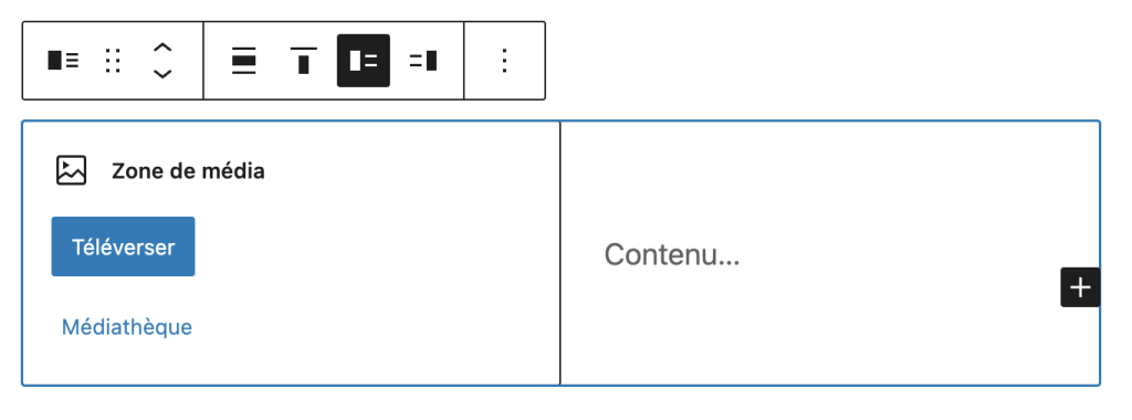 Bloc Média & texte inséré