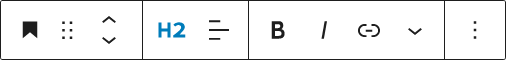 Barre d'outils du bloc Titre
