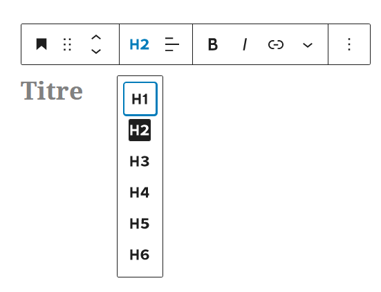 Changer le niveau de titre
