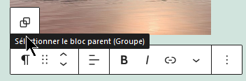 Sélection du bloc parent