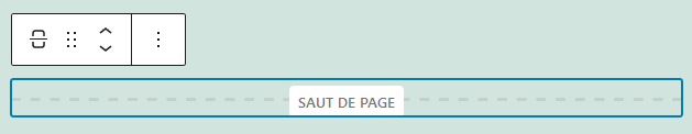 Barre d’outils du bloc Saut de page